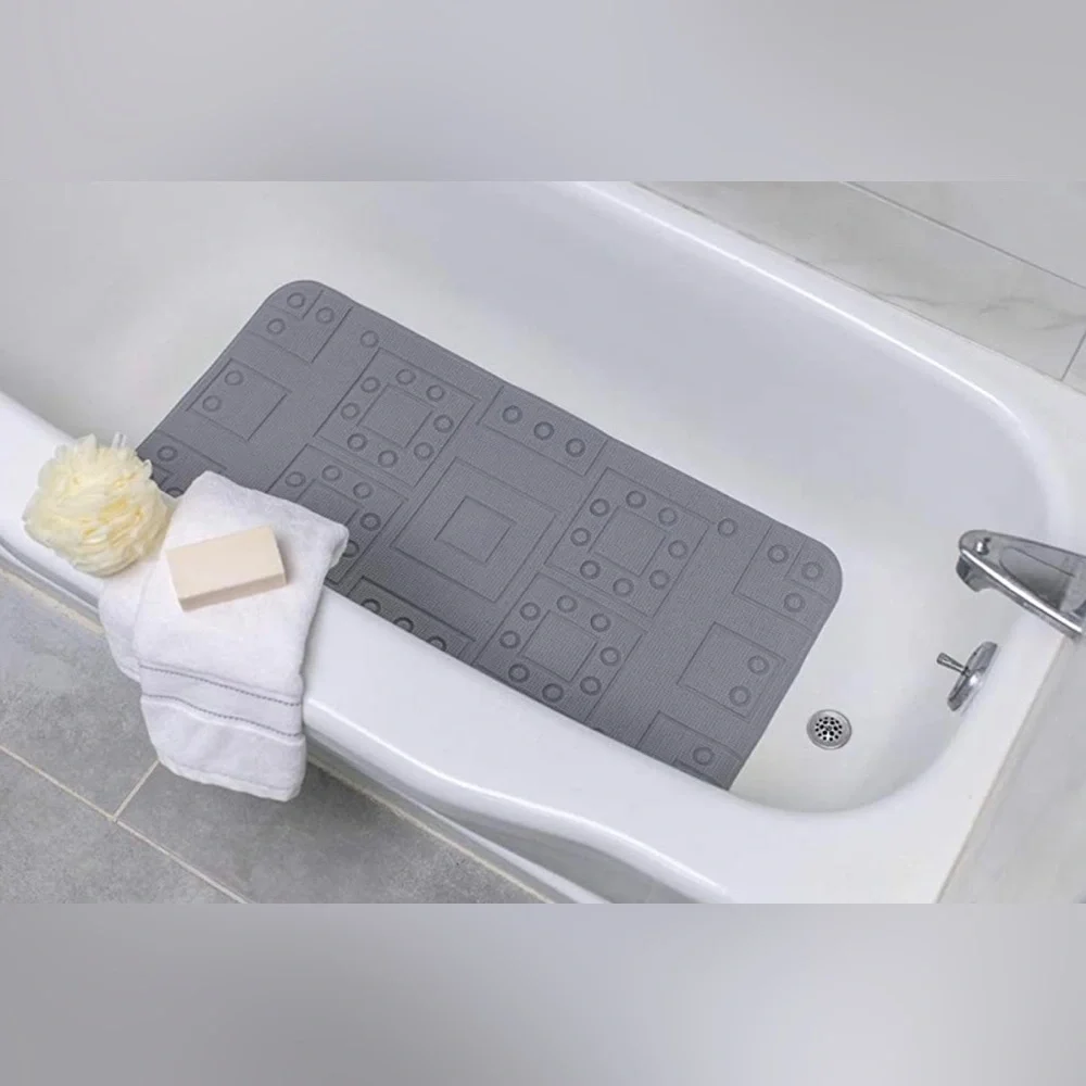Duck Brand 286625 Safety Grip Bath Mat, 17 x 36 Inches, Gray